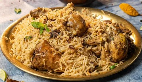 Fragrant chicken biryani at Delhi Palace Brantford