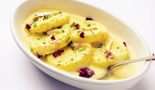Ras malai in sweet saffron milk at Delhi Palace Brantford