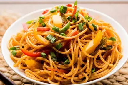 Hakka noodles tossed with vegetables