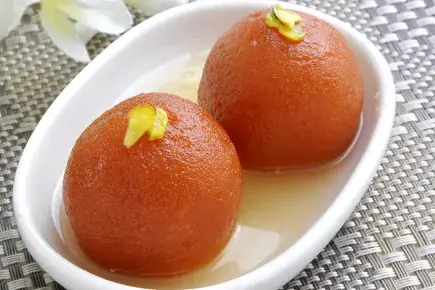 Gulab jamun dessert in syrup